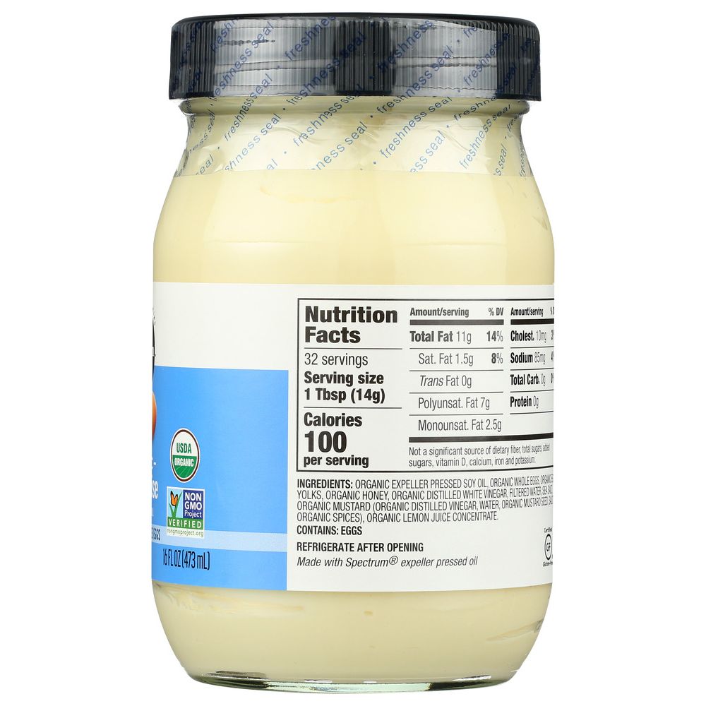 SPECTRUM NATURALS: Organic Mayonnaise With Cage Free Eggs, 16 oz - SMART GREENS
