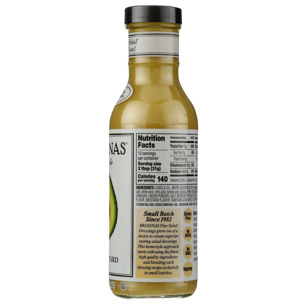 BRIANNAS: Dijon Honey Mustard Dressing, 12 oz - SMART GREENS