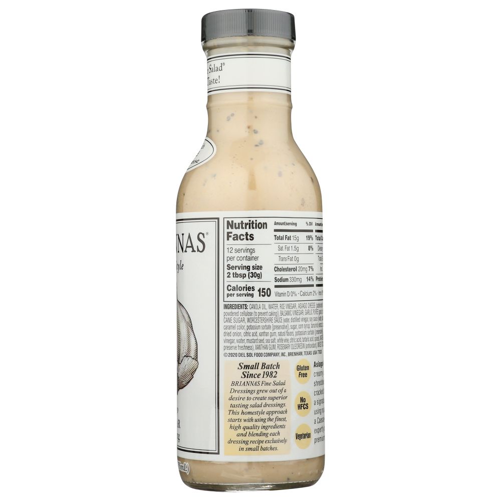 BRIANNAS: Homestyle Asiago Caesar Dressing, 12 oz - SMART GREENS