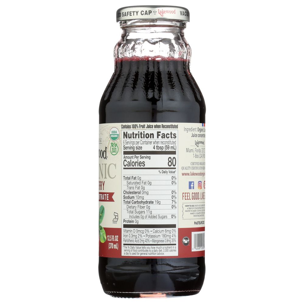 LAKEWOOD: Organic Cranberry Concentrate Juice, 12.5 oz - SMART GREENS