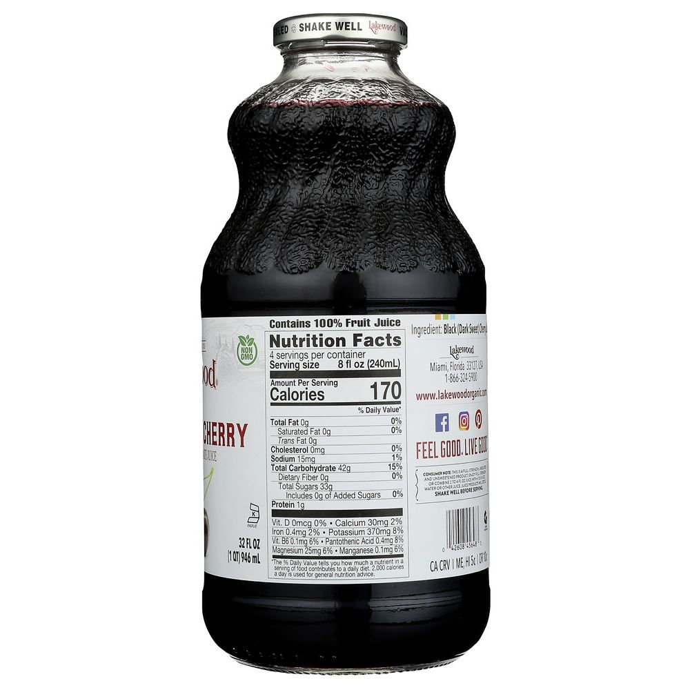LAKEWOOD: Juice Premium Pure Black Cherry, 32 oz - SMART GREENS