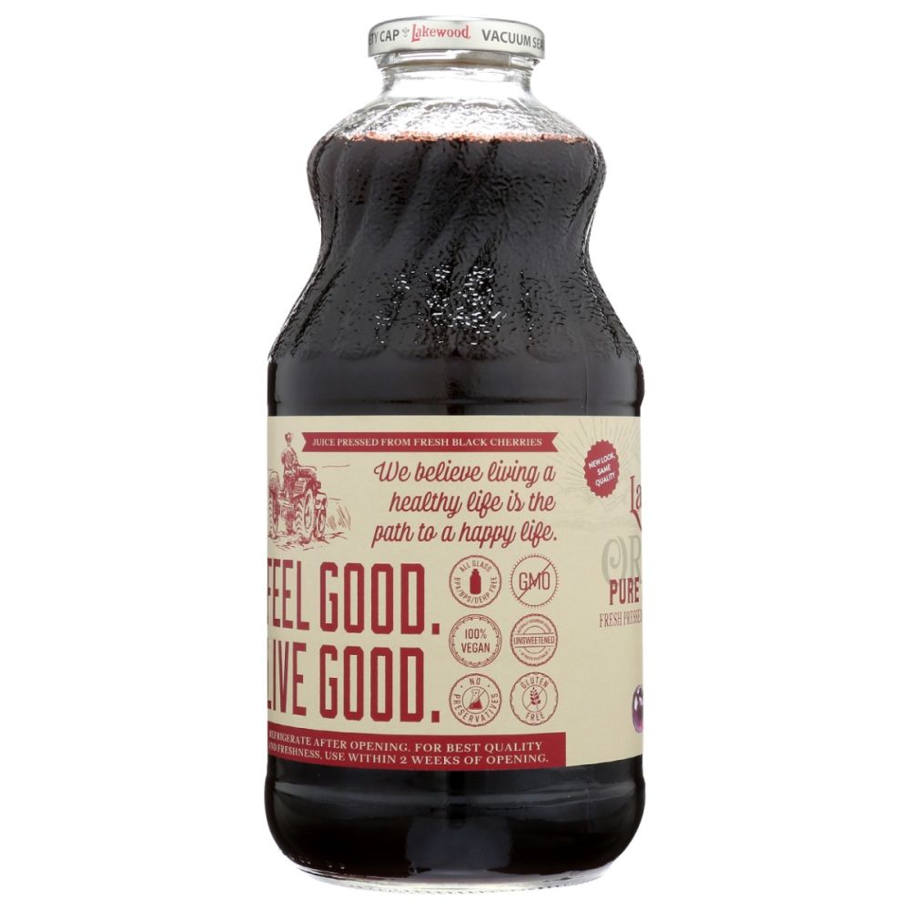 LAKEWOOD: Organic Pure Black Cherry Juice, 32 oz - SMART GREENS