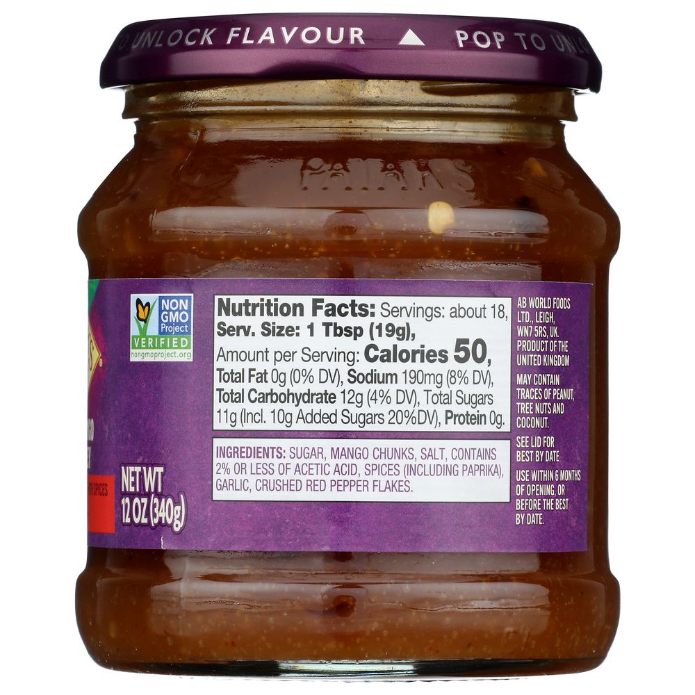 PATAK'S: Hot Mango Chutney, 12 oz - SMART GREENS