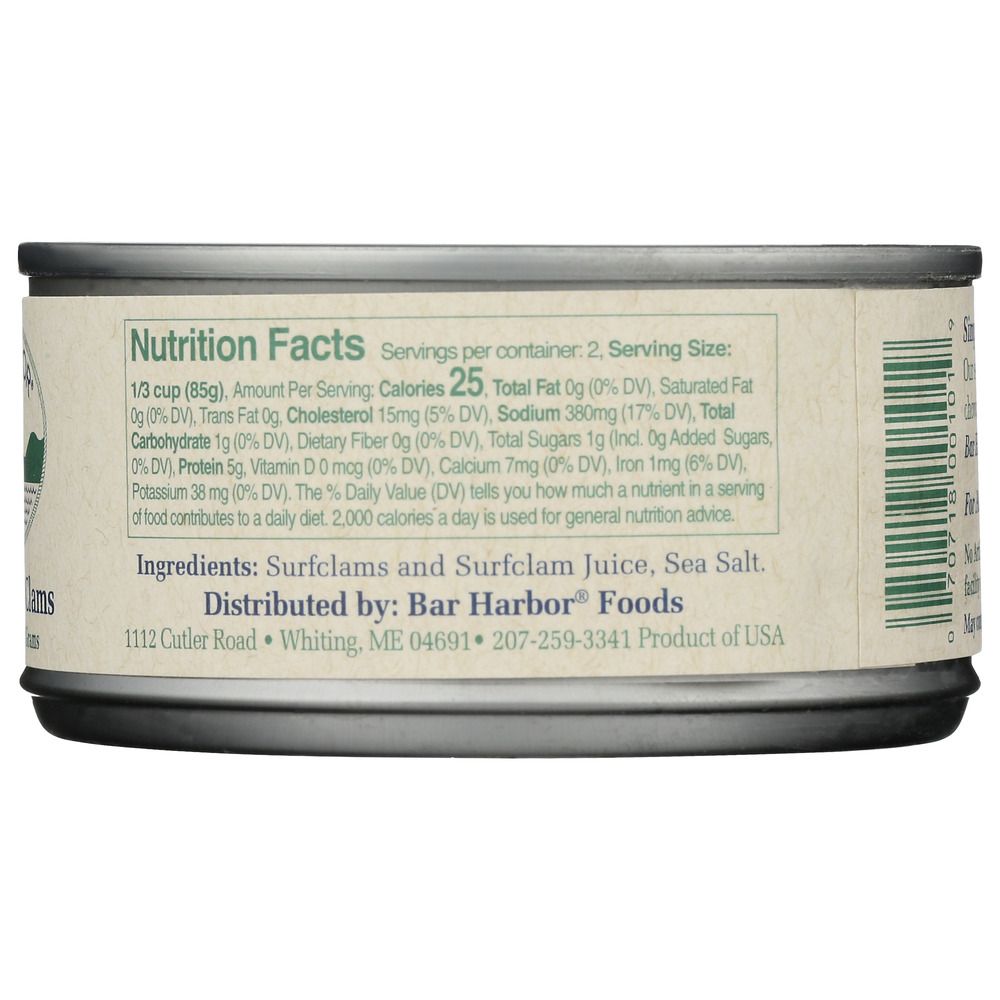 BAR HARBOR: Premium All Natural Chopped Clams, 6.5 oz - SMART GREENS
