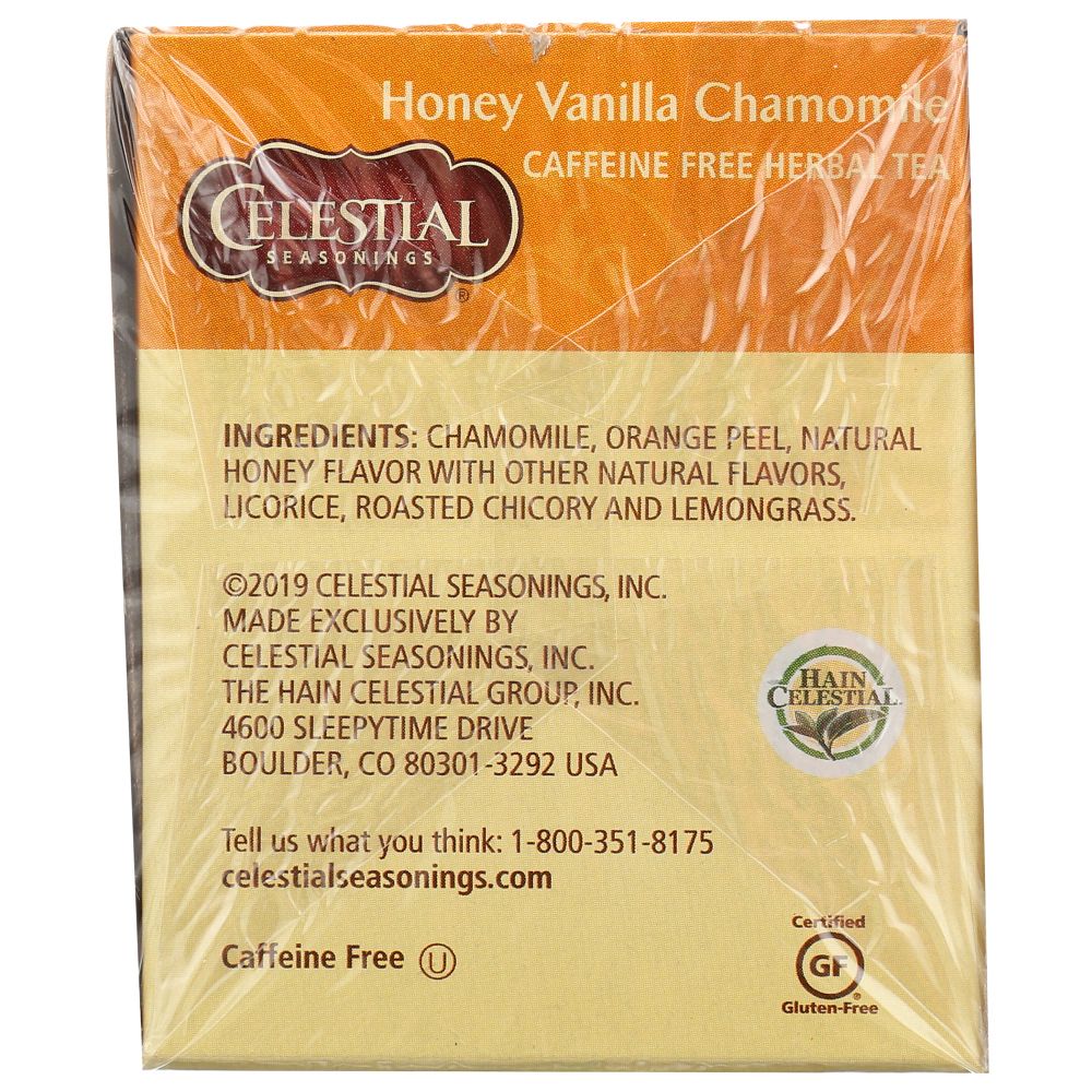 CELESTIAL SEASONINGS: Honey Vanilla Chamomile Herbal Tea Caffeine Free, 20 bags - SMART GREENS