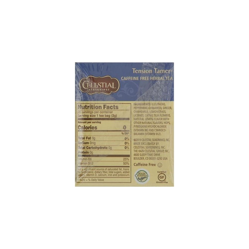 CELESTIAL SEASONINGS: Tension Tamer Herbal Tea Caffeine Free, 20 bg - SMART GREENS