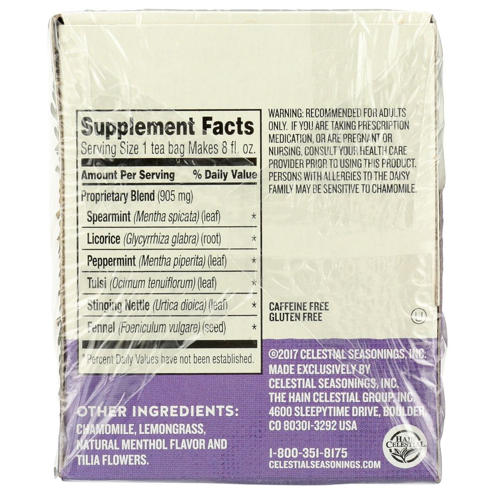 CELESTIAL SEASONINGS: Sleepytime Sinus Soother Wellness Tea, 20 Tea BaGs - SMART GREENS