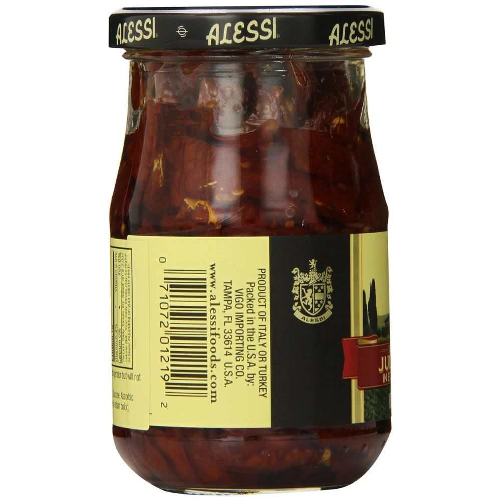 ALESSI premium sun dried tomatoes julienne cut 7 oz package with authentic Italian ingredients