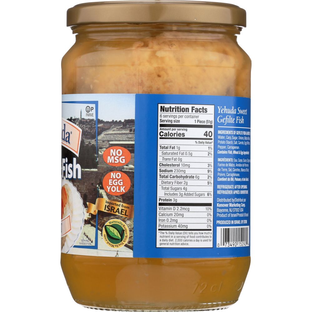 YEHUDA: Gefilte Fish Sweet, 24 oz - SMART GREENS
