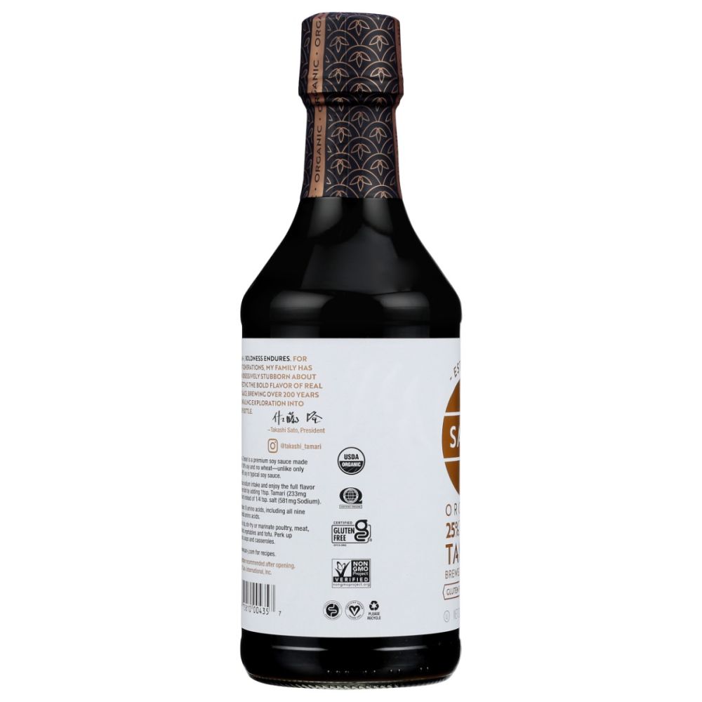 SAN J: Sauce Soy Tamari Gluten Free Wheat Free Low Sodium, 20 oz - SMART GREENS