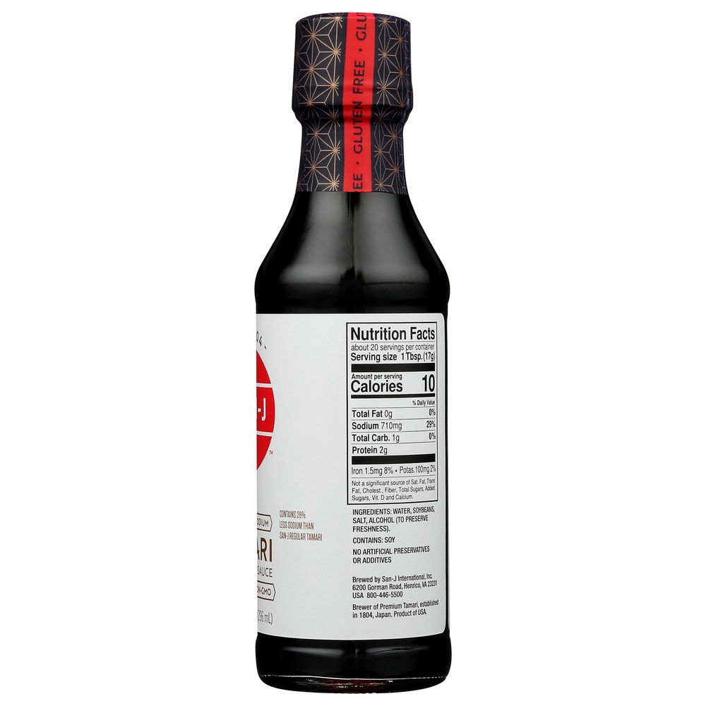 SAN - J: Reduced Sodium Tamari Soy Sauce, 10 Oz - SMART GREENS