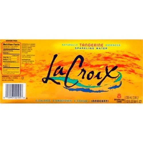 LA CROIX Tangerine sparkling water 96oz can with natural fruit essence and no calories