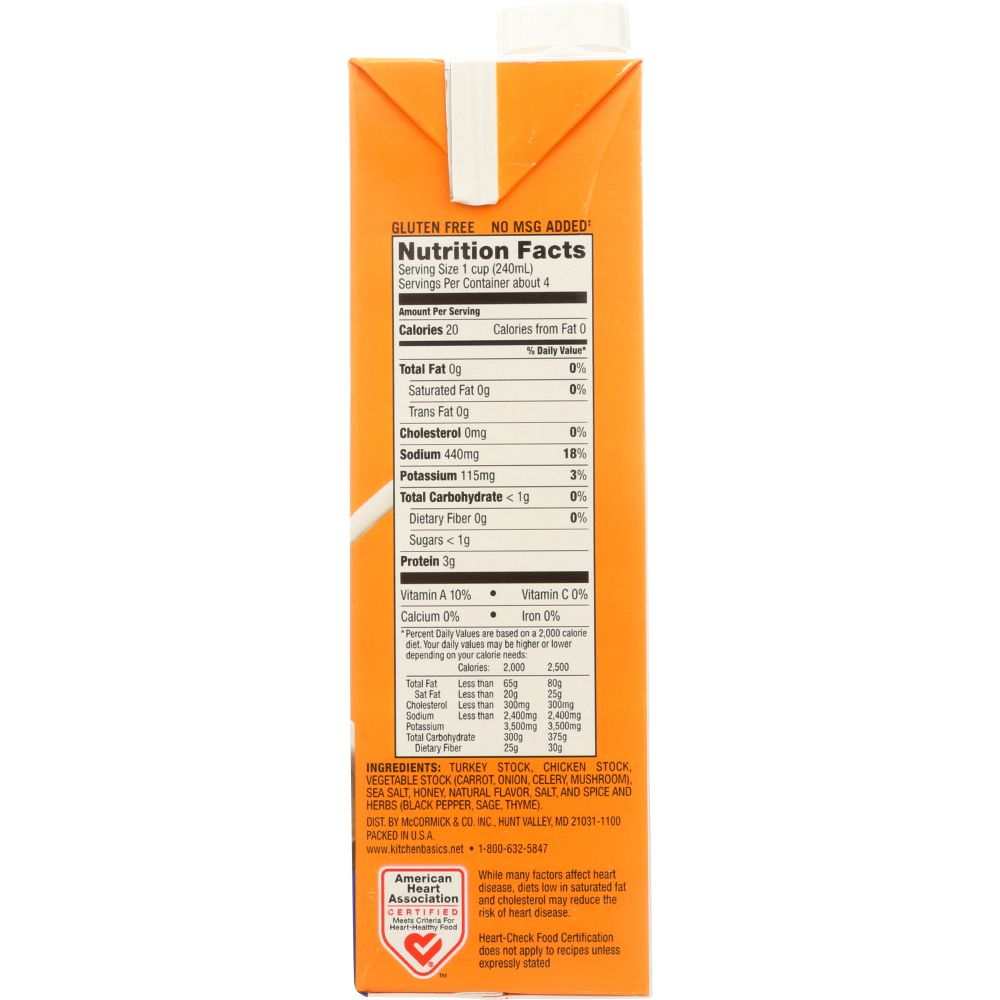 Kitchen Basics Original Turkey Stock 32 oz carton rich flavorful cooking broth