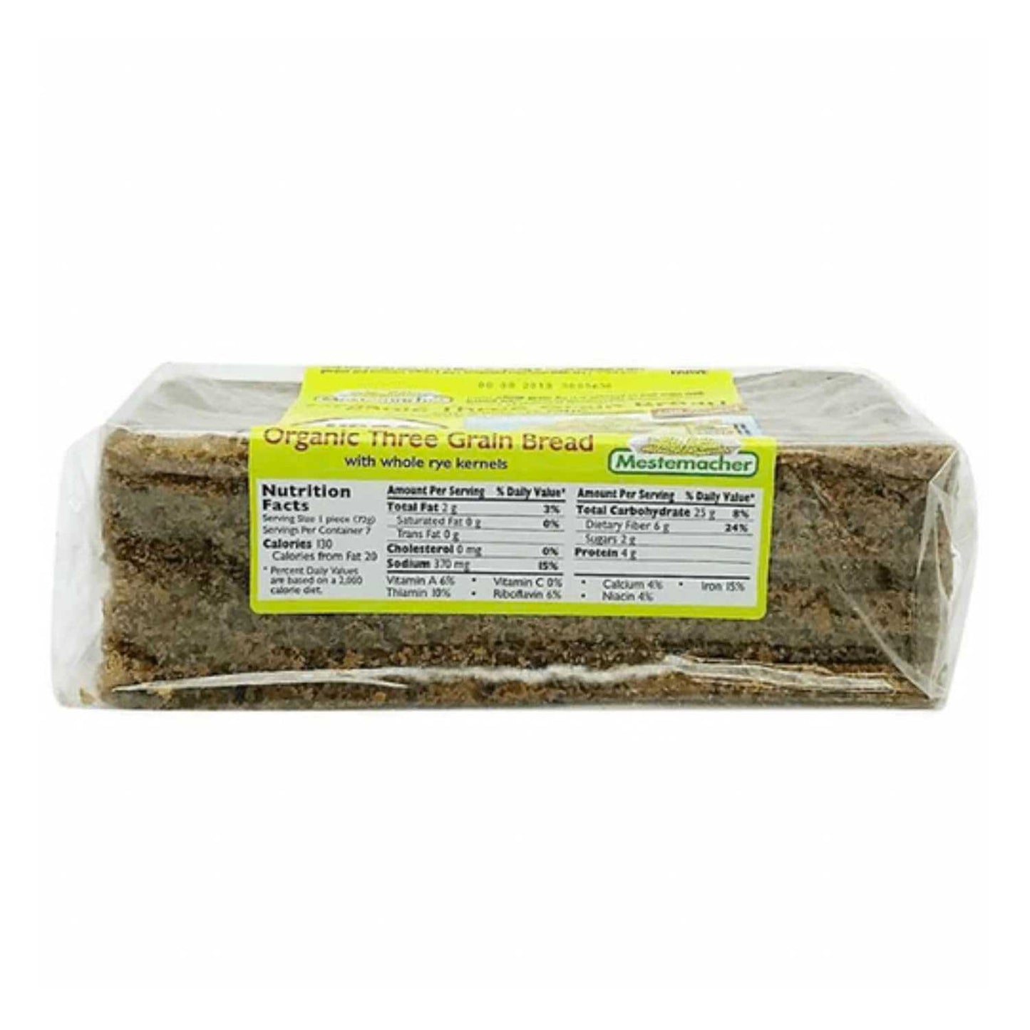 MESTEMACHER Natural Three Grain Bread 17.6 oz organic rye loaf packaging