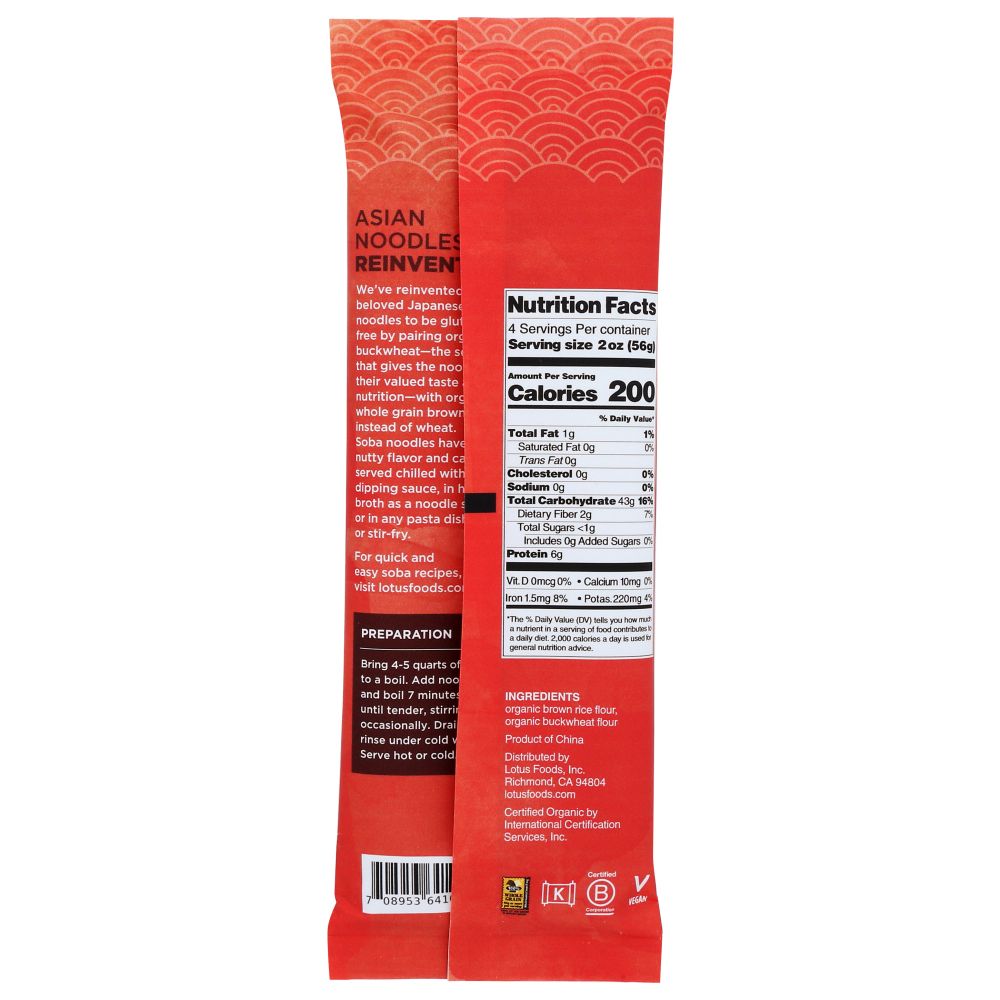 LOTUS FOODS: Noodles Brn Rice Soba Org, 8 oz - SMART GREENS