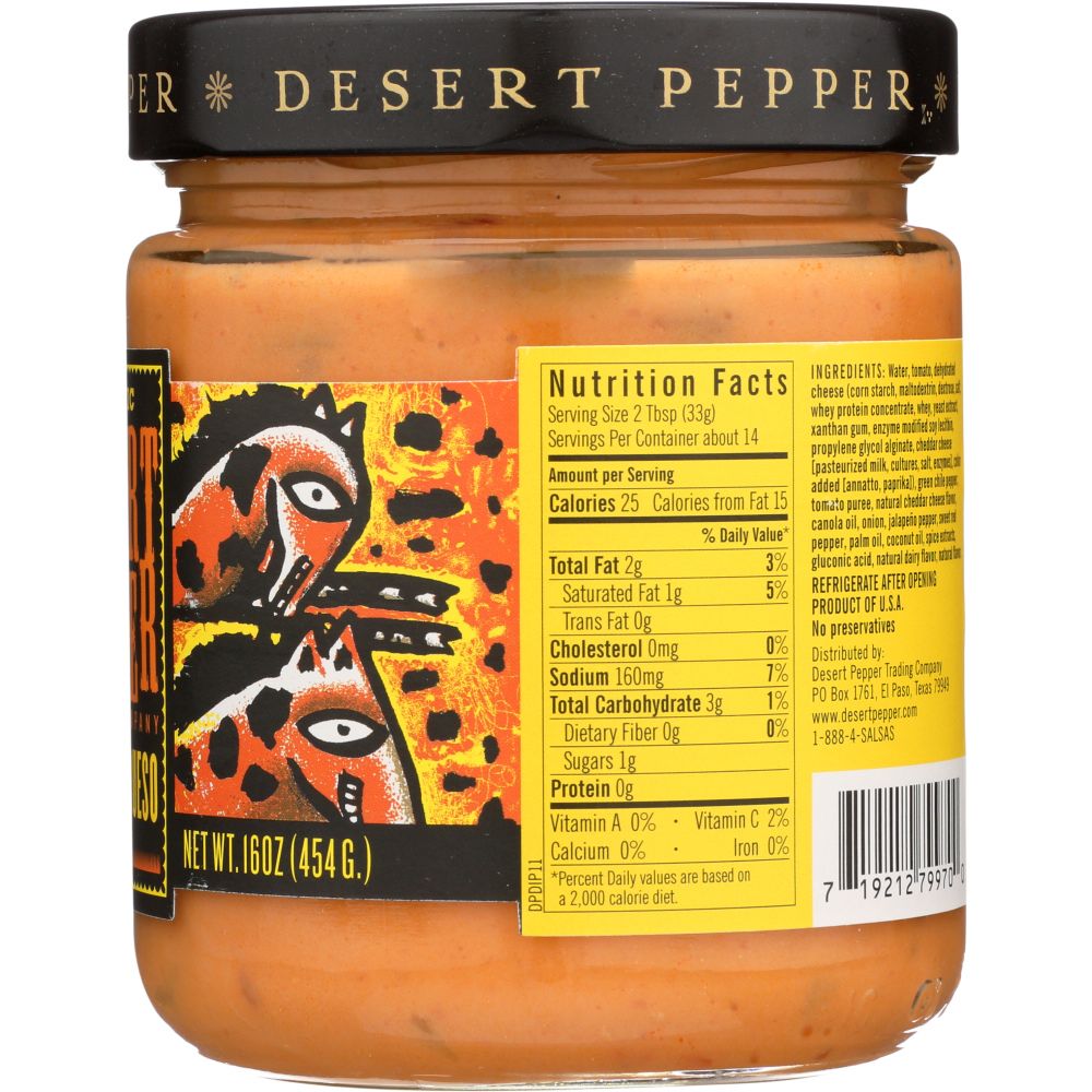 DESERT PEPPER: Chile Con Queso Medium, 16 oz - SMART GREENS