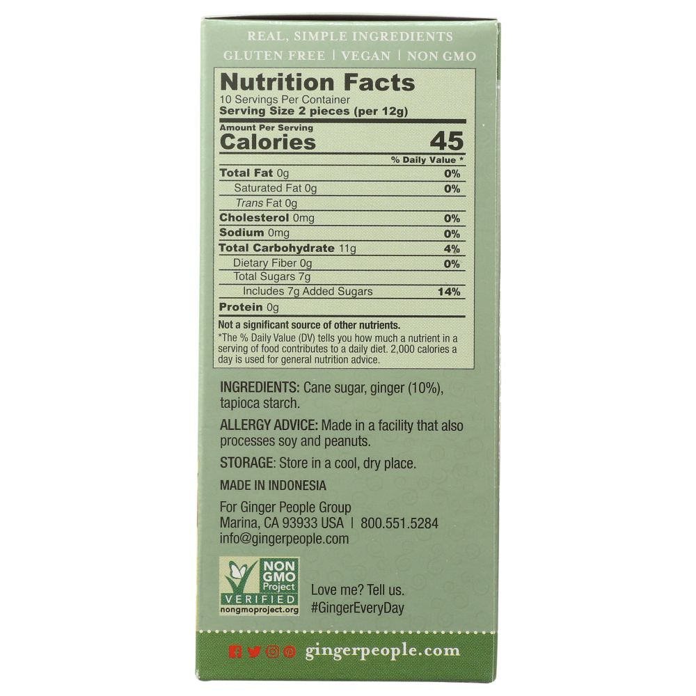 THE GINGER PEOPLE: Gin Gins Original Chewy Ginger Candy, 4.5 oz - SMART GREENS