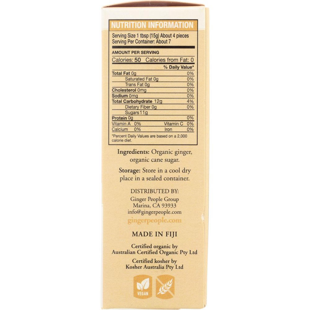 THE GINGER PEOPLE: Organic Crystallized Ginger, 4 oz - SMART GREENS