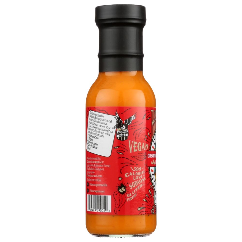 DAVES GOURMET: Creamy Garlic Red Pepper Hot Sauce, 8 oz - SMART GREENS