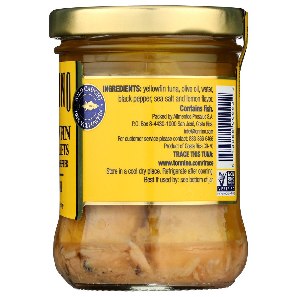 TONNINO: Tuna Fillets with Lemon & Peppers in Olive Oil, 6.7 oz - SMART GREENS