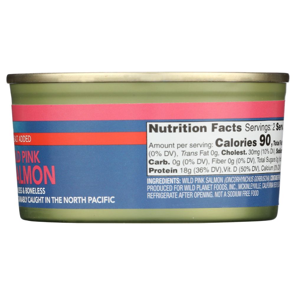 WILD PLANET: Alaska Pink Salmon No Salt, 6 oz - SMART GREENS
