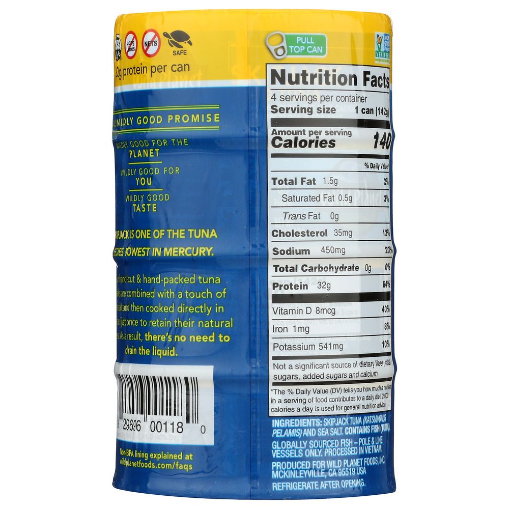 Skipjack Wild Tuna - Premium 4 Count, 20 oz for Delicious Fresh Flavor - SMART GREENS