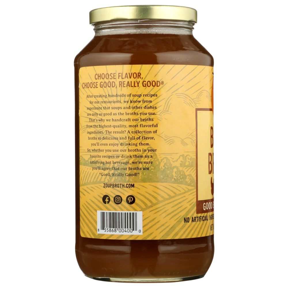 Zoup Good Really Chicken Bone Broth 32 oz carton with rich savory flavor