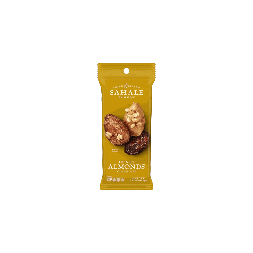 SAHALE SNACKS Honey Almonds Glazed Mix Nut Blend premium 1.5 oz packaging