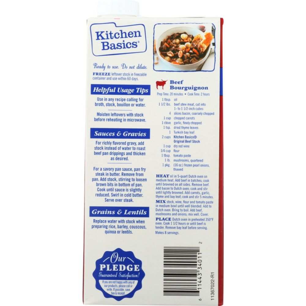 Kitchen Basics Original Beef Stock 32 oz gluten-free for cooking meals