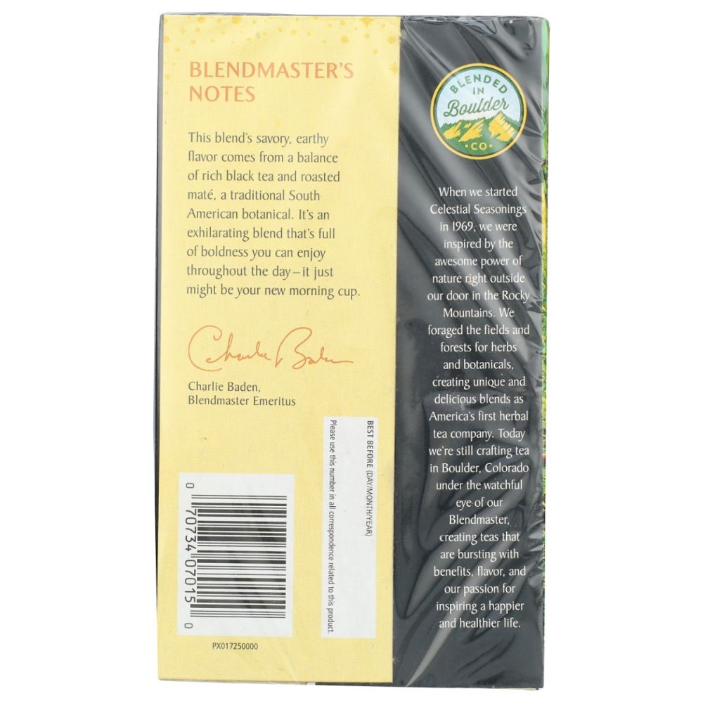 CELESTIAL SEASONINGS: Morning Thunder Black Tea, 20 bg - SMART GREENS
