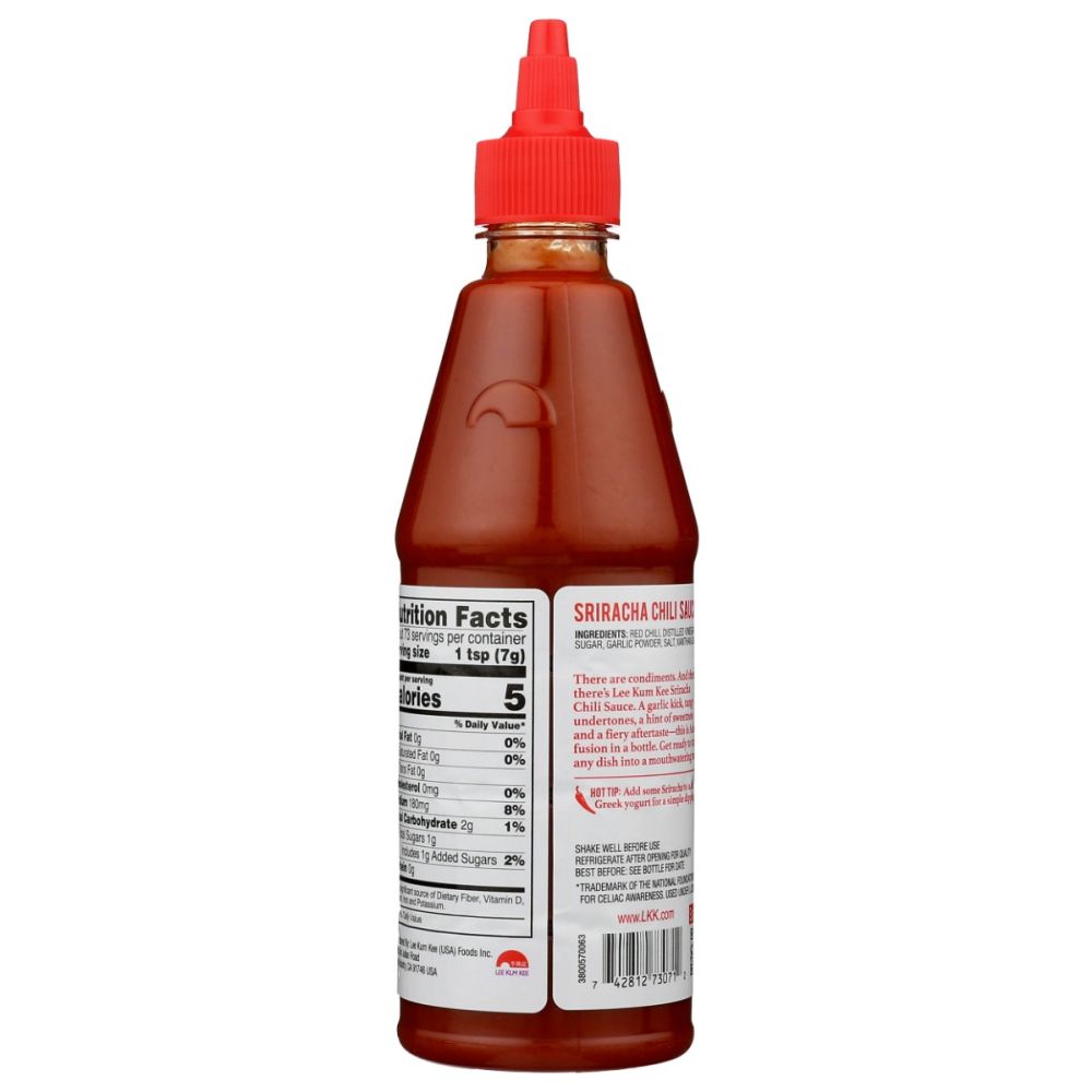 LEE KUM KEE: Sriracha Chili Sauce, 18 oz - SMART GREENS