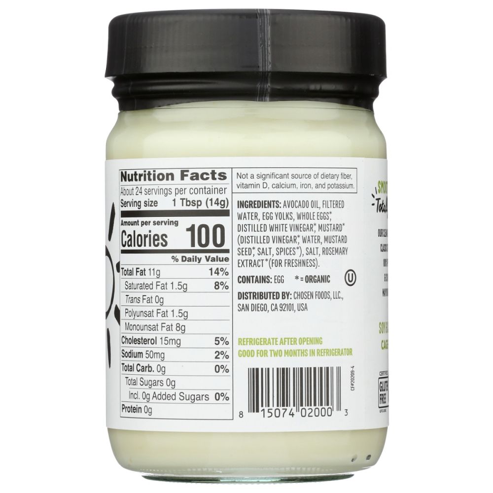 CHOSEN FOODS: Classic Avocado Oil Mayo, 12 oz - SMART GREENS