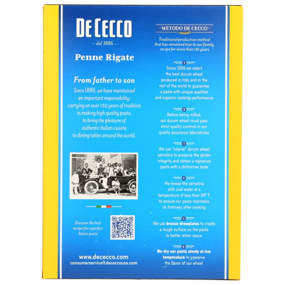 DE CECCO: Penne Rigate No 41 Pasta, 16 oz - SMART GREENS
