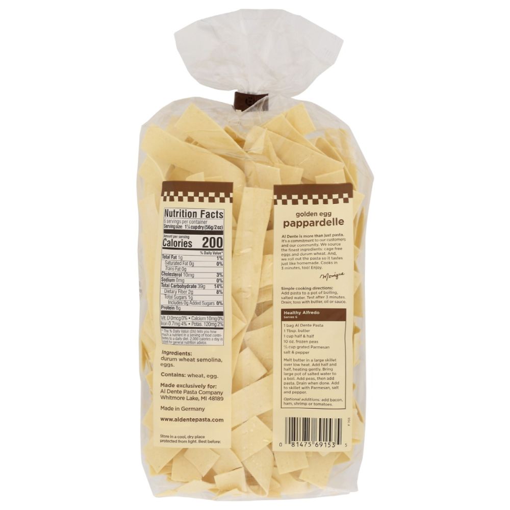 AL DENTE: Golden Egg Pappardelle Pasta, 12 oz - SMART GREENS