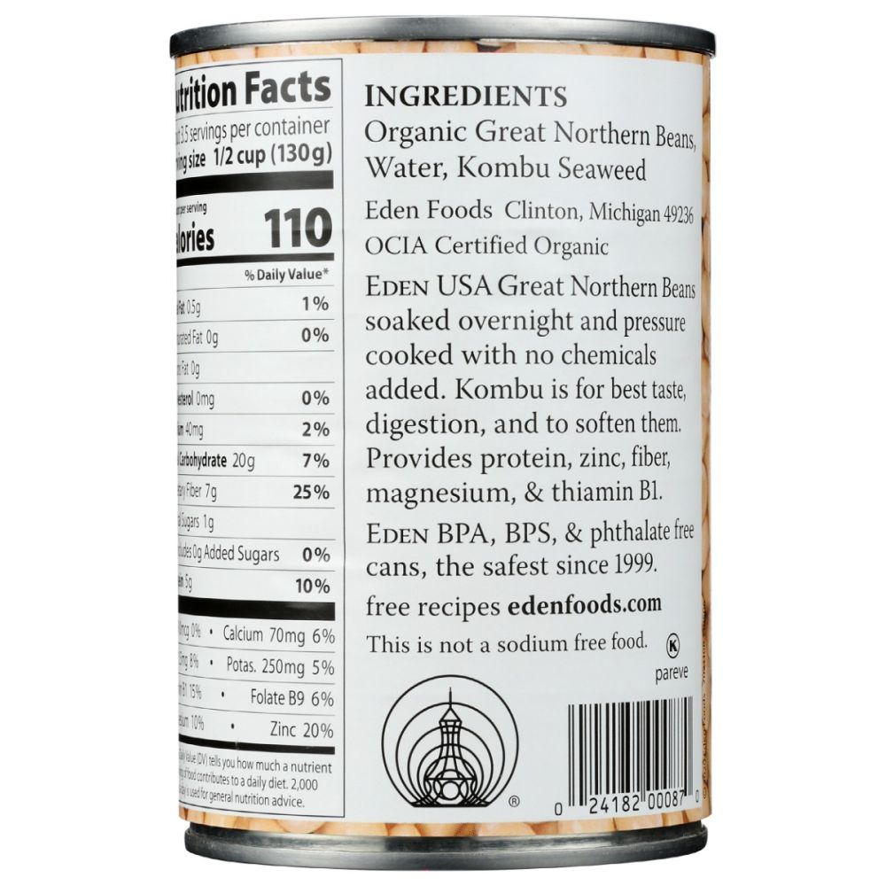 EDEN FOODS: Great Northern Beans Organic, 15 oz - SMART GREENS