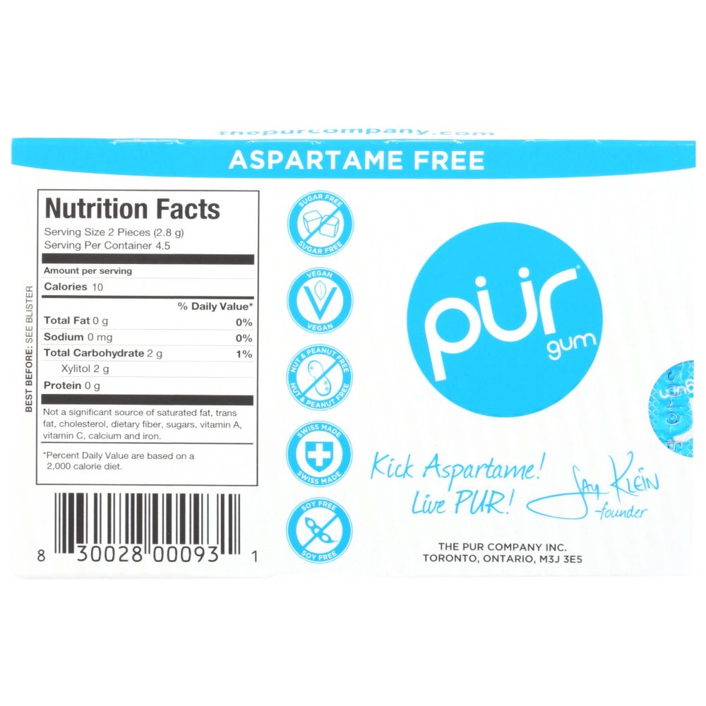 PUR: Peppermint Gum, 9 pc - SMART GREENS