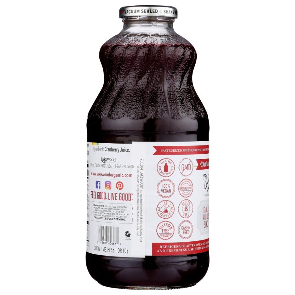 LAKEWOOD: Premium Pure Cranberry Juice, 32 fo - SMART GREENS