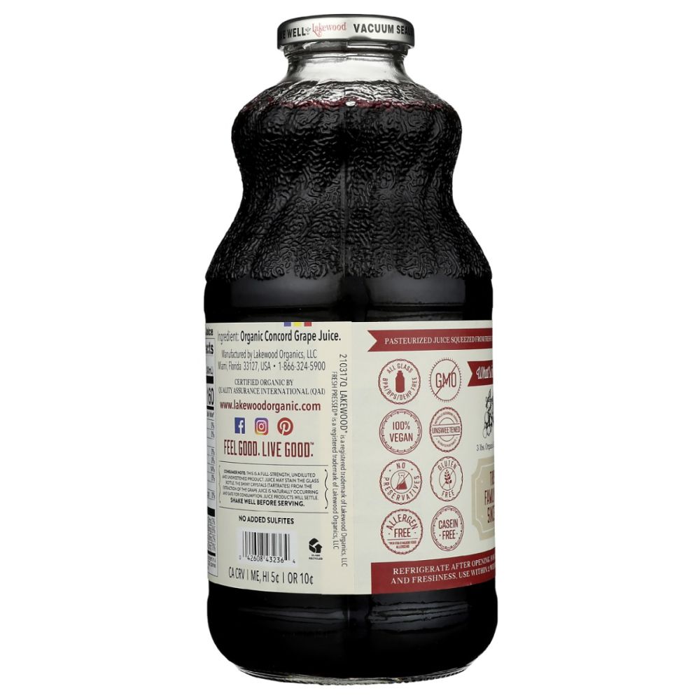 LAKEWOOD: Organic Concord Grape Juice, 32 fo - SMART GREENS