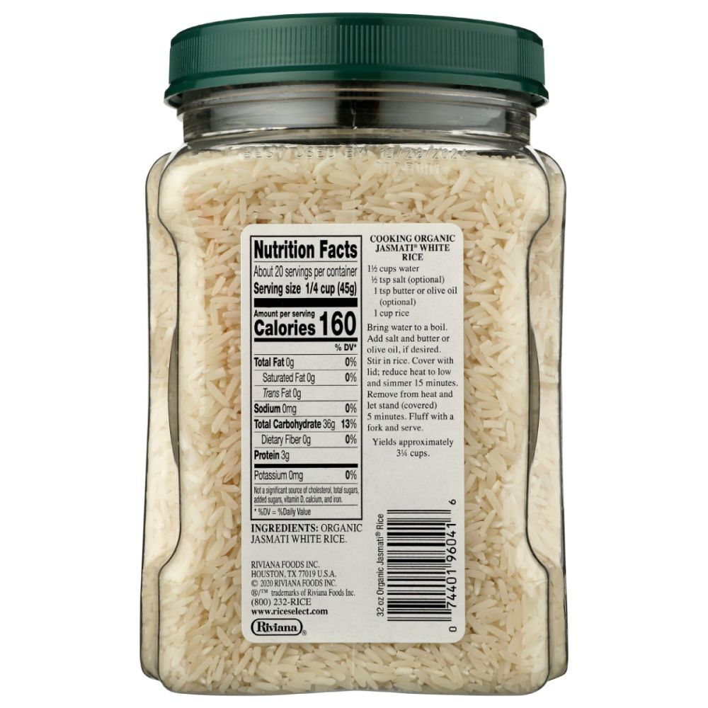 RICESELECT: Organic Jasmati White Rice, 32 oz - SMART GREENS