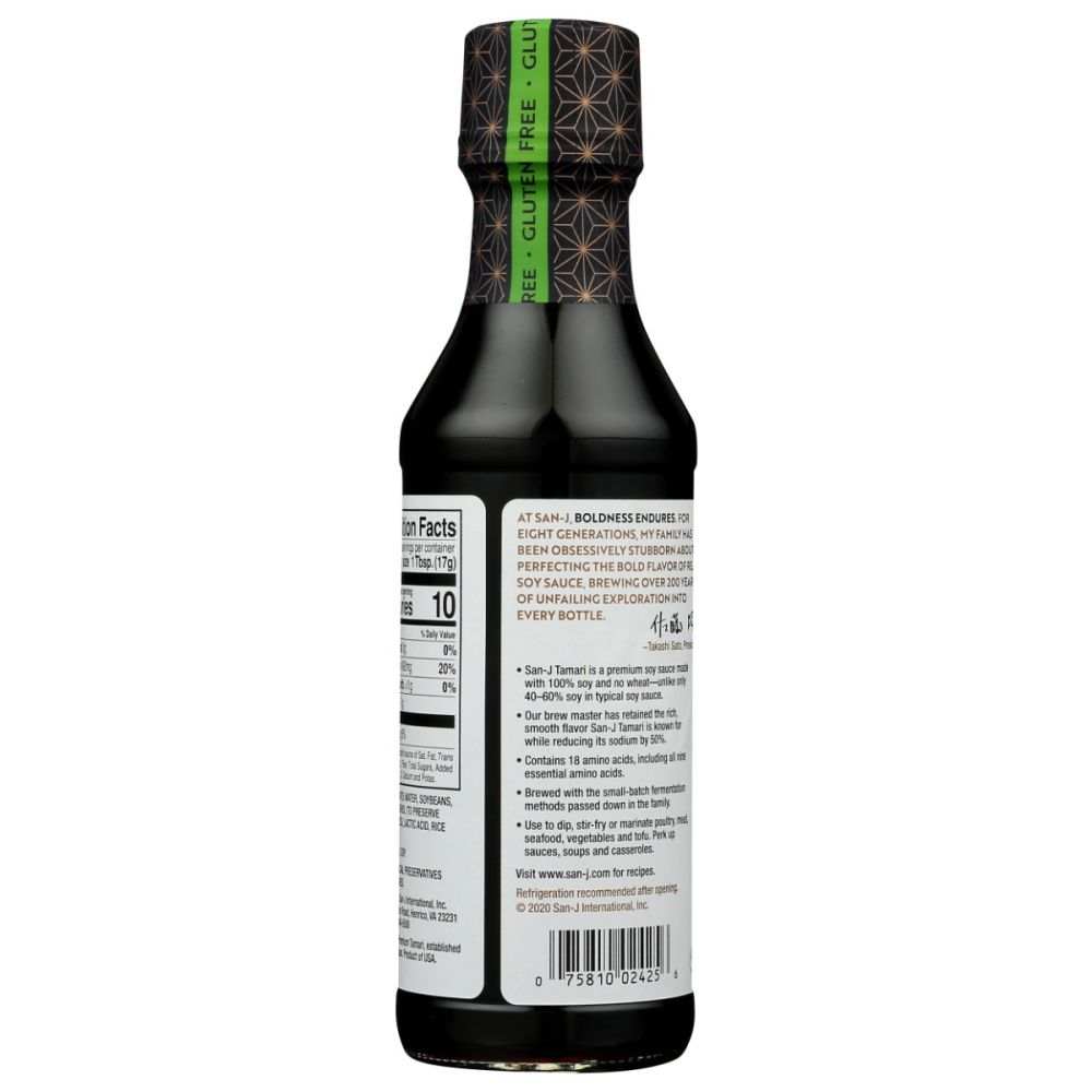 Tamari Lite 50 Less Sodium gluten-free low sodium soy sauce bottle 10 oz