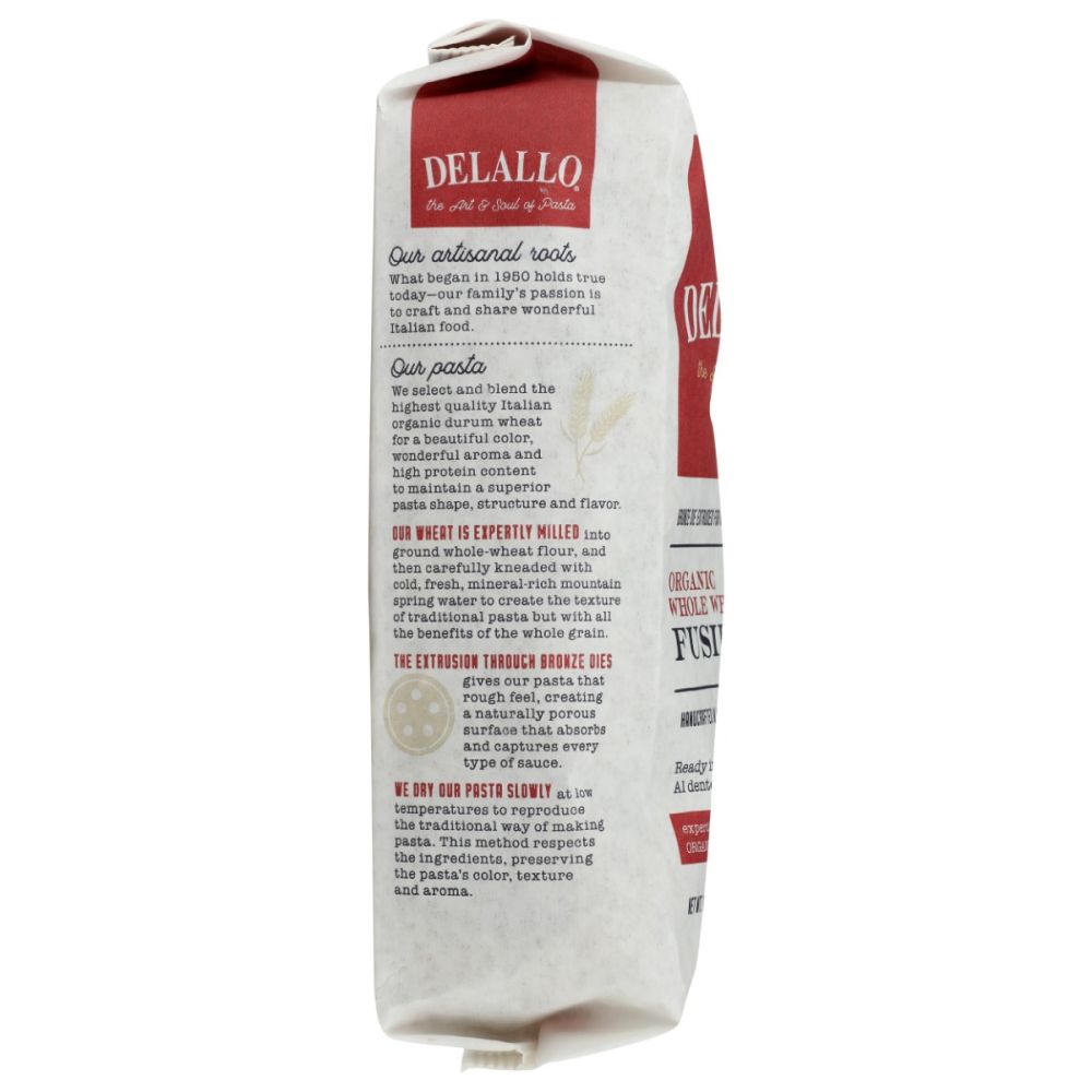 DELALLO: Organic Whole Wheat Fusilli Pasta No.27, 16 oz - SMART GREENS