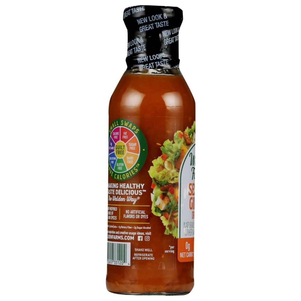 WALDEN FARMS Calorie Free Sesame Ginger Dressing 12 oz bottle with organic ingredients