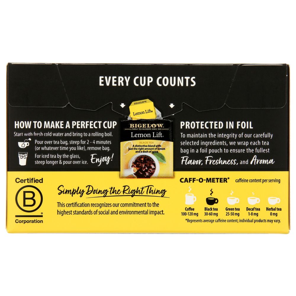 BIGELOW: Lemon Lift Black Tea 20Bg, 1.37 oz - SMART GREENS