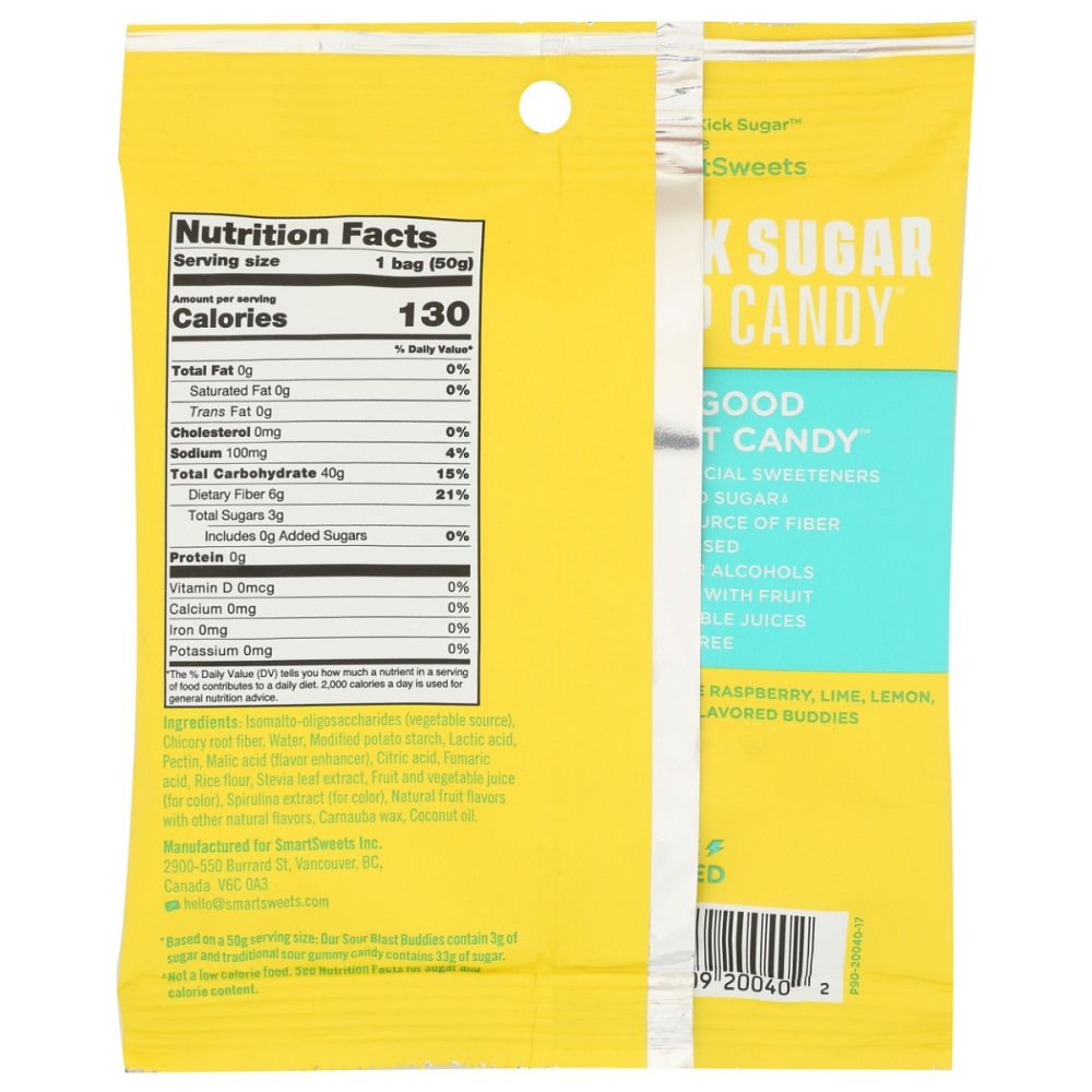 SMARTSWEETS: Sour Blast Buddies Gummy Candy, 1.8 oz - SMART GREENS