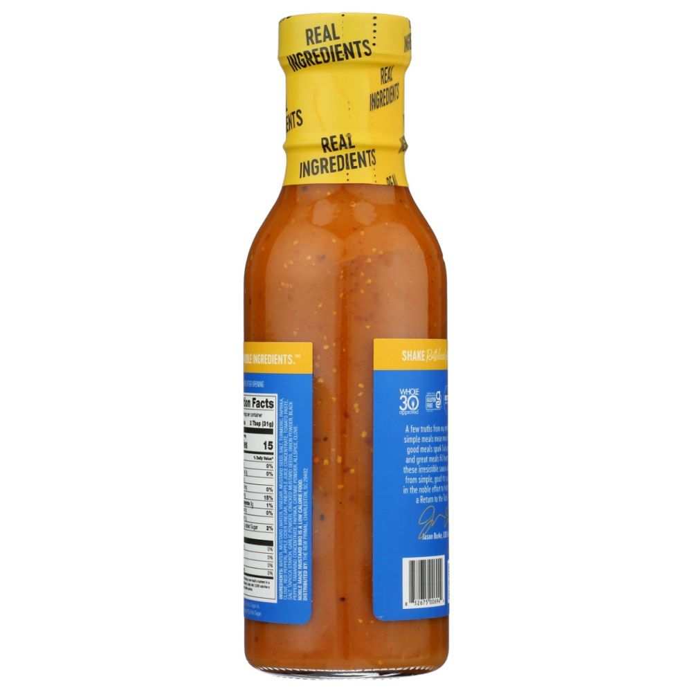 NOBLE MADE BY THE NEW PRIMAL Less Sugar Mustard BBQ Sauce bottle with vibrant label