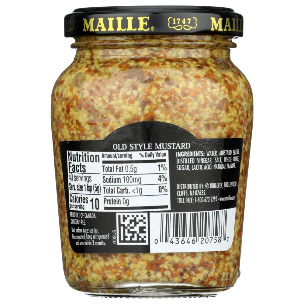 MAILLE: Whole Grain Mustard, 7.3 oz - SMART GREENS
