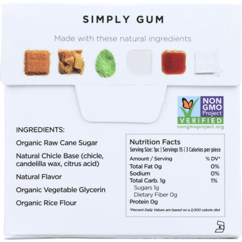 SIMPLY: Peppermint Gum, 15 pc - SMART GREENS