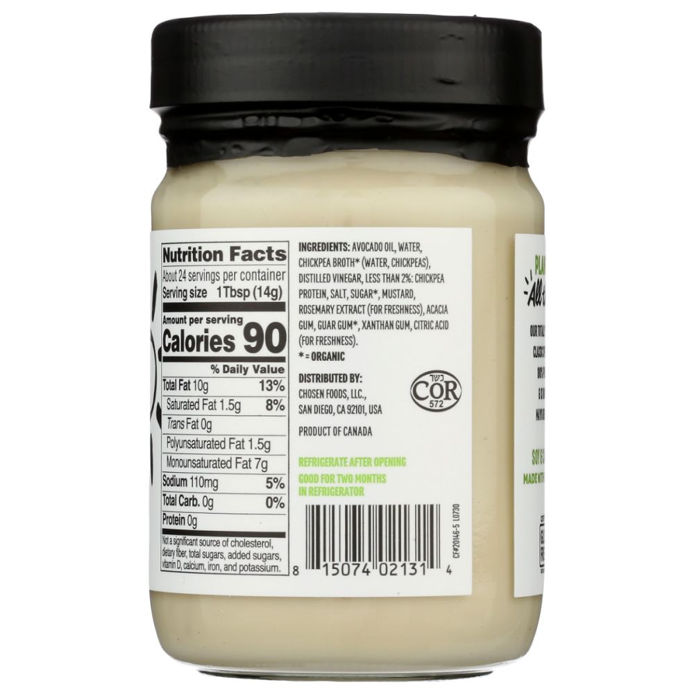 CHOSEN FOODS: Vegan Avocado Oil Mayo, 12 oz - SMART GREENS