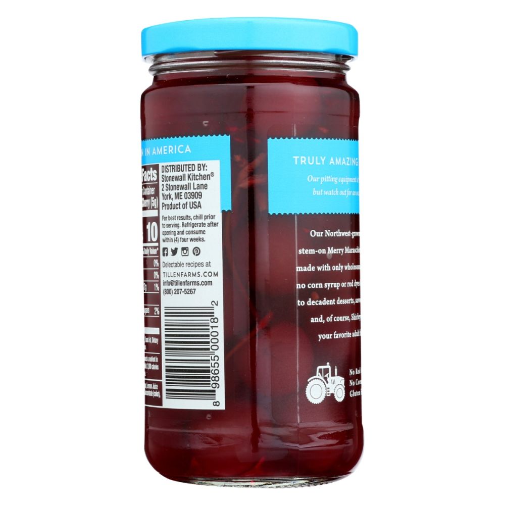 TILLEN FARMS: Merry Maraschino Cherries Pitted and Stem On, 13.5 oz - SMART GREENS