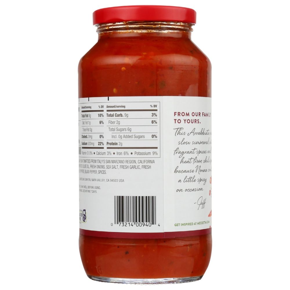 MEZZETTA: Family Recipes Spicy Marinara Sauce, 25 oz - SMART GREENS